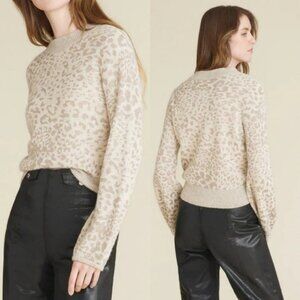 NEW Veronica Beard Alpaca Wool Leopard Print Sweater‎ Pullover Size XS Merino